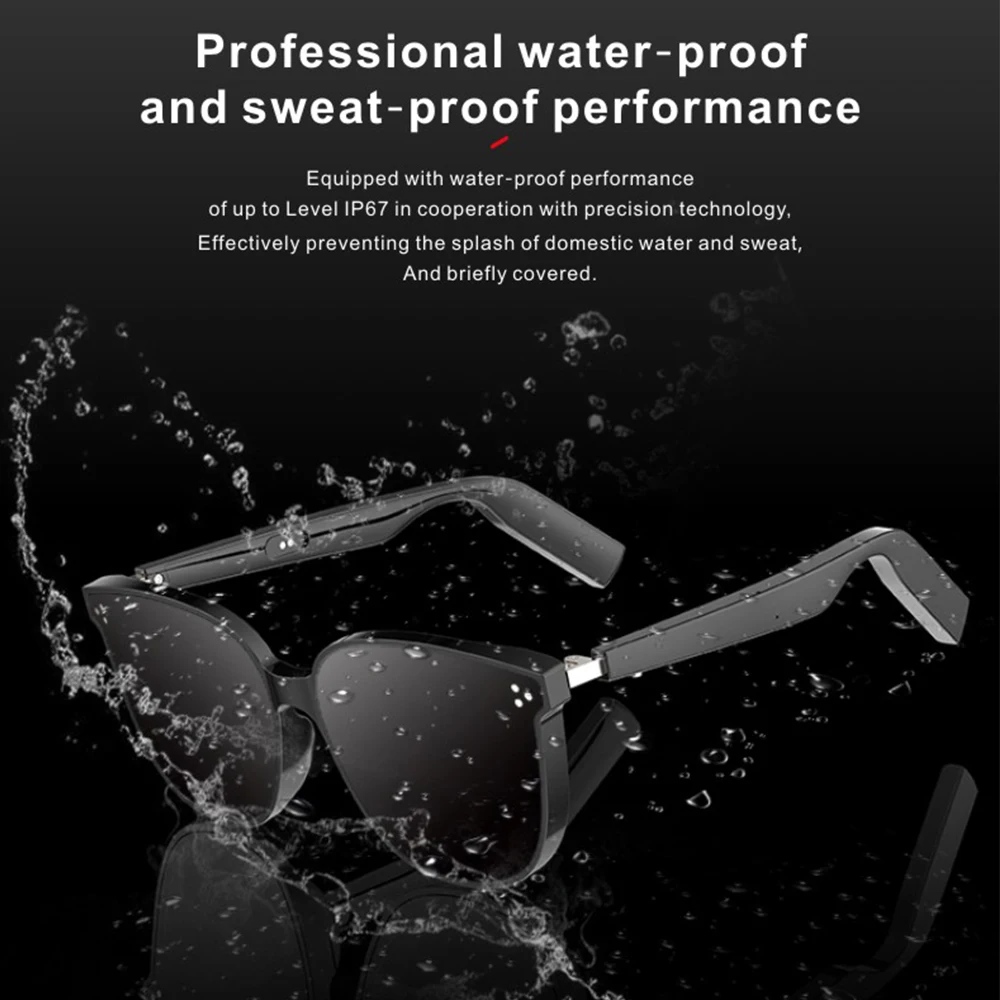 저렴한 Fivetech-무선 블루투스 선글라스, 아이폰 12 프로 맥스/11 프로, 삼성, 샤오미, 화웨이용, 야외 방수, 스테레오 음악