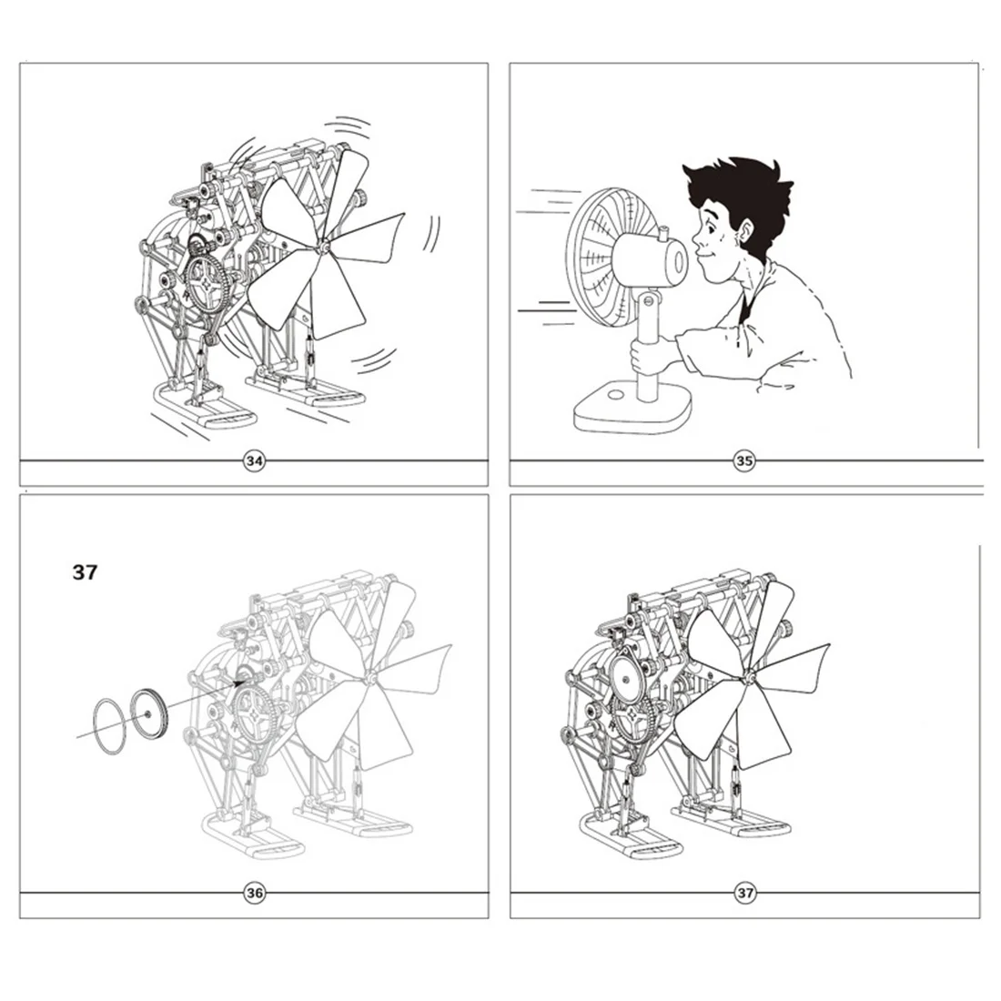 

Wind Power Walking Robot DIY Assembly Educational Toy for Kids