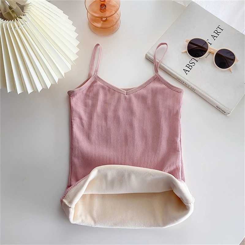 Утепленный вельветовый жилет женский зимний теплый топ майка без рукавов |