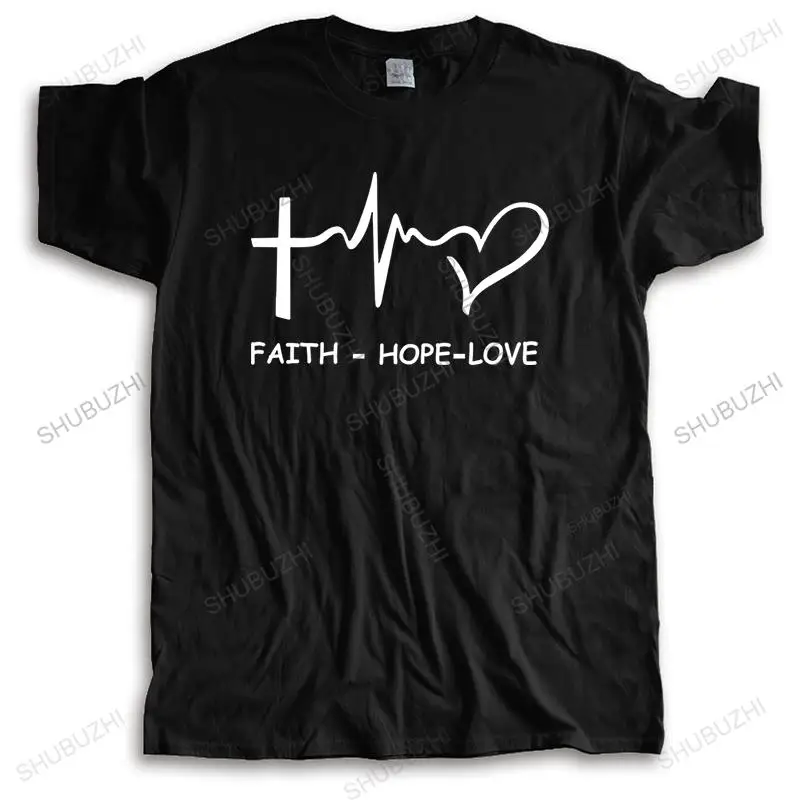

Футболка мужская из хлопка, брендовая одежда с надписью Faith Hope Love Christian, топ с коротким рукавом, разные цвета, модная рубашка, на лето