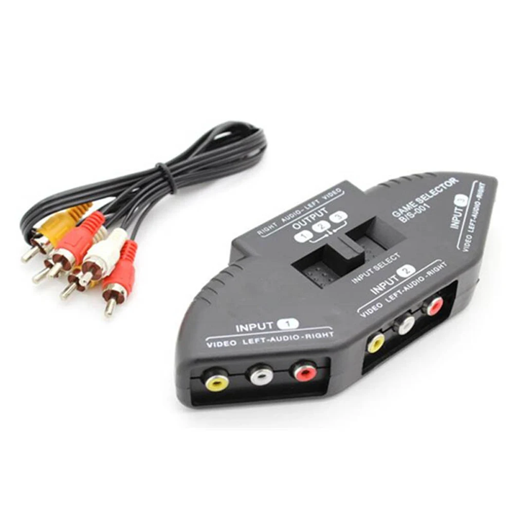 Сплиттер-Переключатель RCA 3 в 1 композитный av-кабель для STB TV DVD-плеера XBOX PS2 новинка