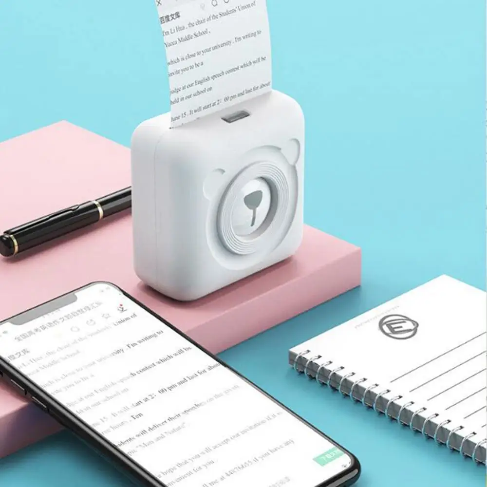 Мини Карманный фотопринтер Bluetooth беспроводной небольшой тепловой печати изображения Портативный Ручной мобильный фотопринтер для Android iOS