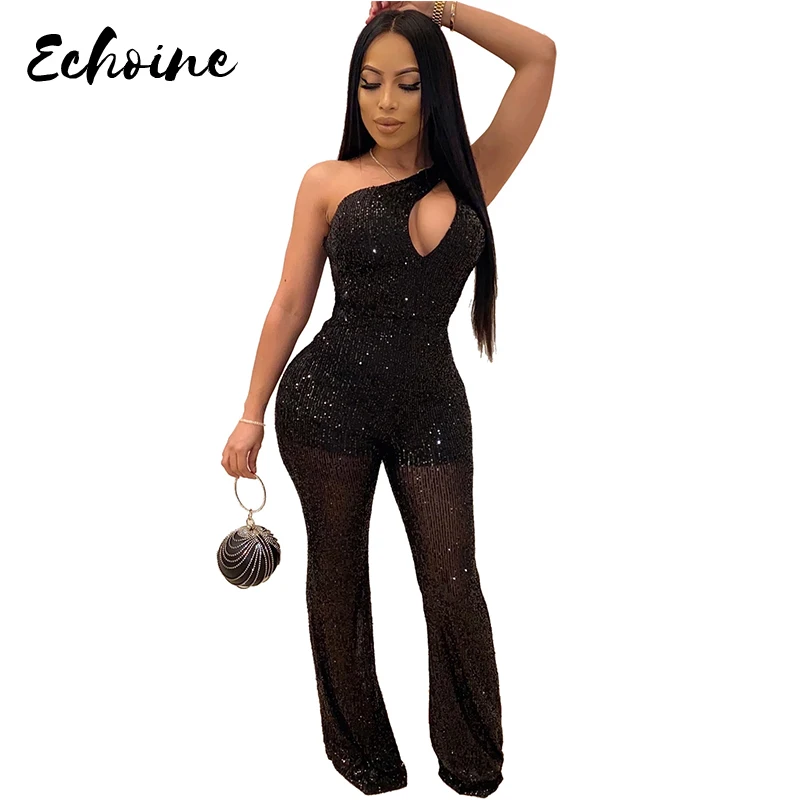 Платье с блестками пикантные широкие брюки вечерние комбинезон для Для женщин 2020