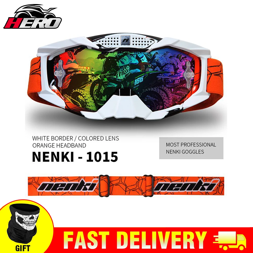 

NENKI Motocross Off-Road ATV Dirt Bike MX Downhill DH Goggles Replaceable Lens Ski Snowboard Glasses Motorcycle Racing Eyewear