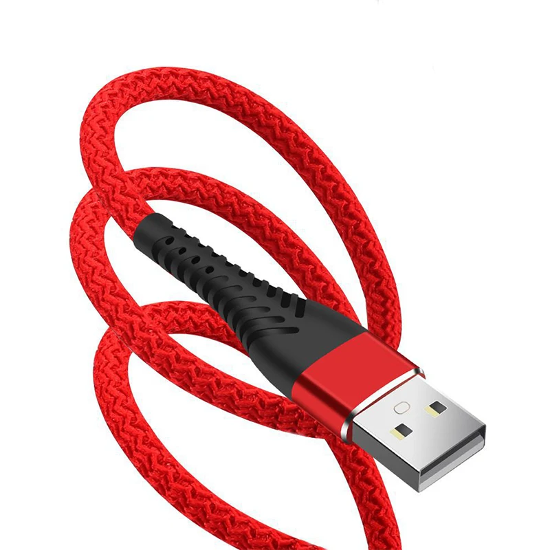 Кабель для быстрой зарядки и передачи данных в нейлоновой оплетке 2 4 А iPhone Android