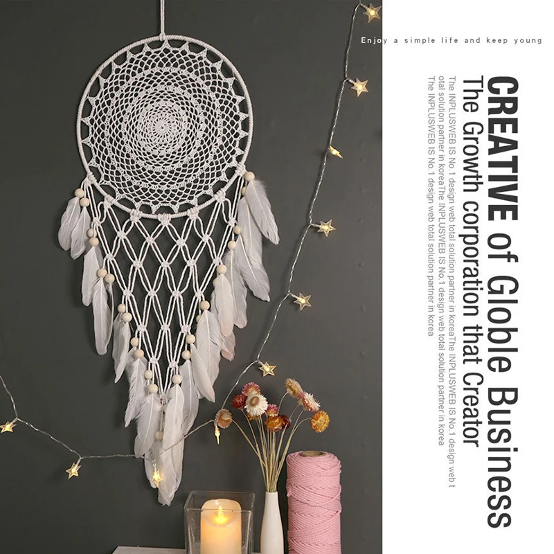 

Nordic Indian Dream Catcher Hand-Woven Large 35cm Macrame Dreamcatcher Decor For Wedding Party Home Decoration Tassel Pendant