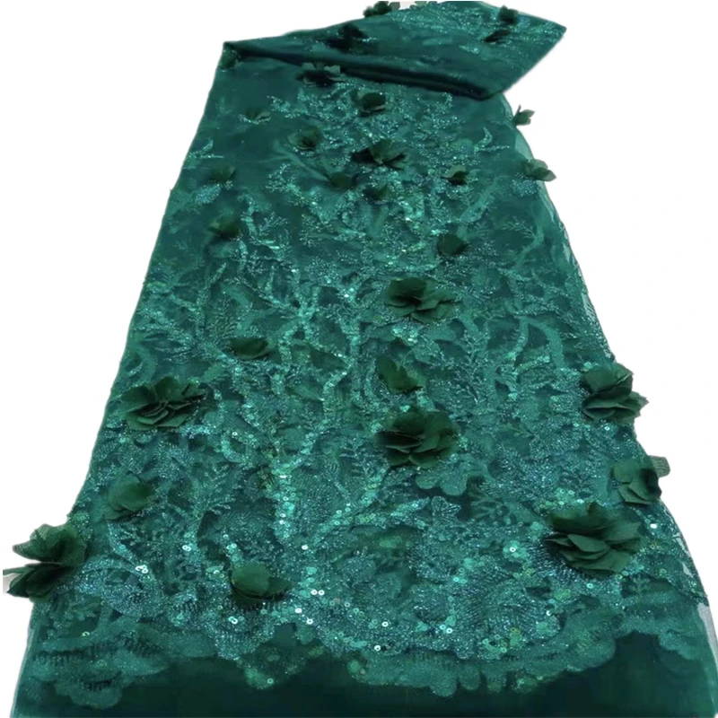 

Африканская кружевная ткань 2021, высококачественное кружево, французская 3D кружевная ткань с блестками, нигерийские кружевные ткани для веч...