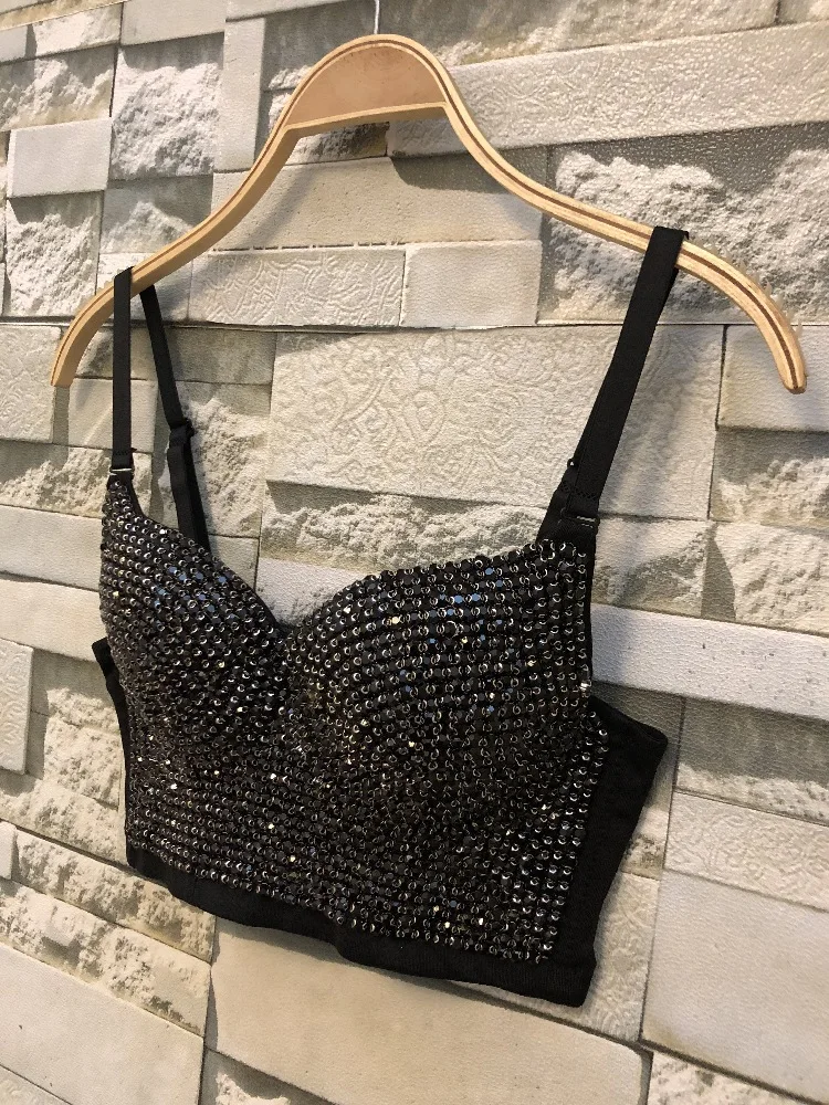 Sleeveless Backless Push Up Black Sequined Camis 2020 New Fashion Slim Adjustable Strap Comfortable Celebrity Camisole For Women