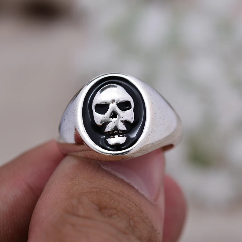 Мужское кольцо с черепом покрытое серебром 30% пробы | Украшения и аксессуары