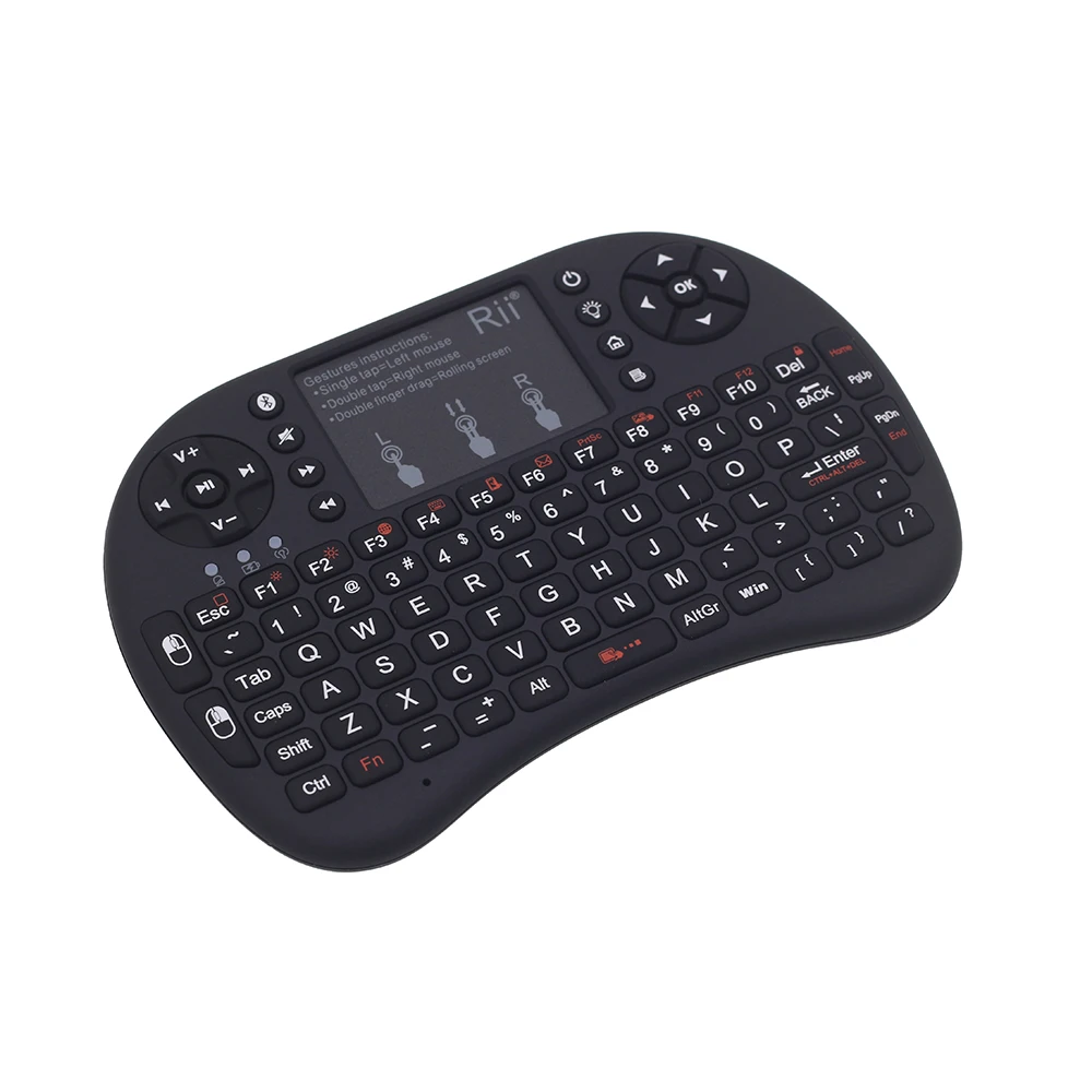 Rii i8+ мини-клавиатура с подсветкой Bluetooth Air mouse с сенсорной панелью для мини-ПК Android TV Box Ноутбук проекторы беспроводная мышь
