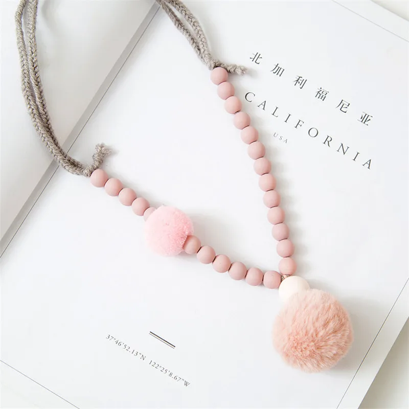 Корейский милый плюшевый шарик ручной работы акриловые шарики Детские Ожерелье