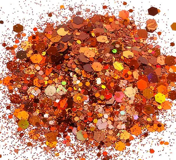 7rust orange-500g 500 грамм 24 цвета голографический массивный блеск микс свободный блеск массивный блеск черный блеск устойчивый к растворению Блестящий из полиэстера - Цвет: 7rust orange-500g