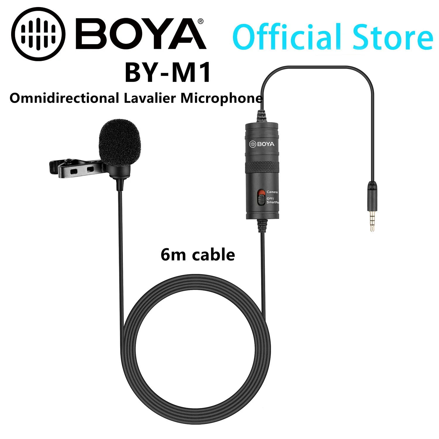 BOYA BY M1 6 м кабель всенаправленный конденсаторный микрофон лавалье для трансляции