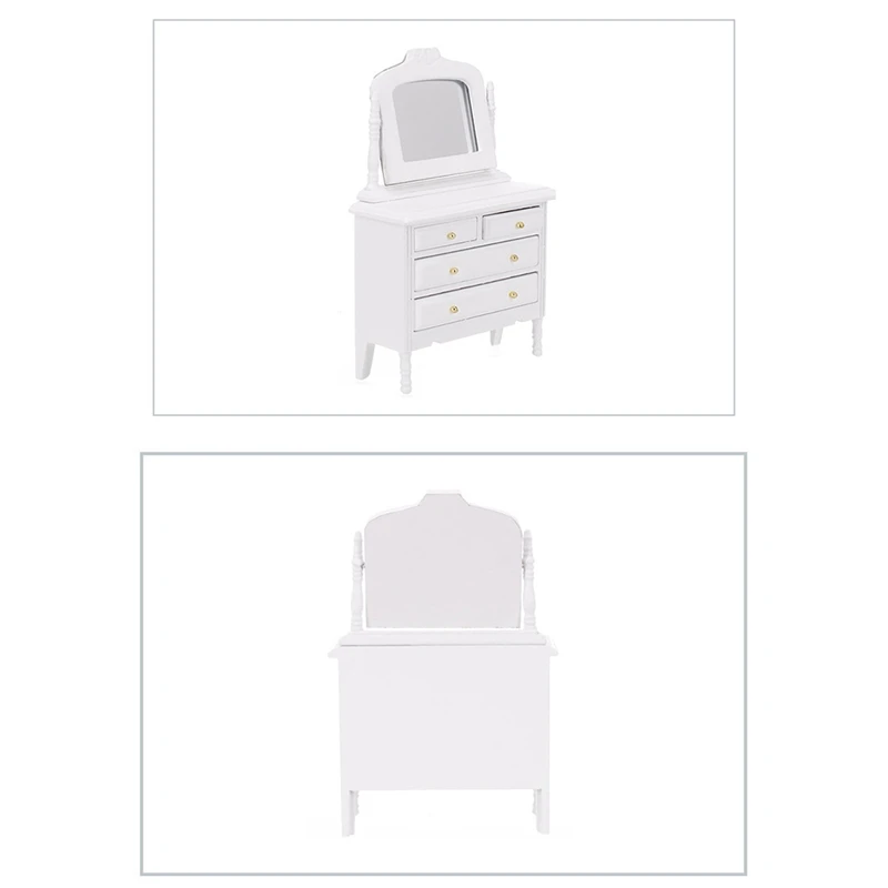 

Dollhouse Dressing Table 1:12 Dollhouse Play Toy Doll Miniature Dressing Table Pretend Furniture