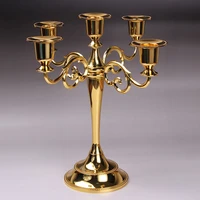 hot metal silvergold plated candle holders 7 arms stand zinc alloy high quality pillar for wedding portavelas candelabra
