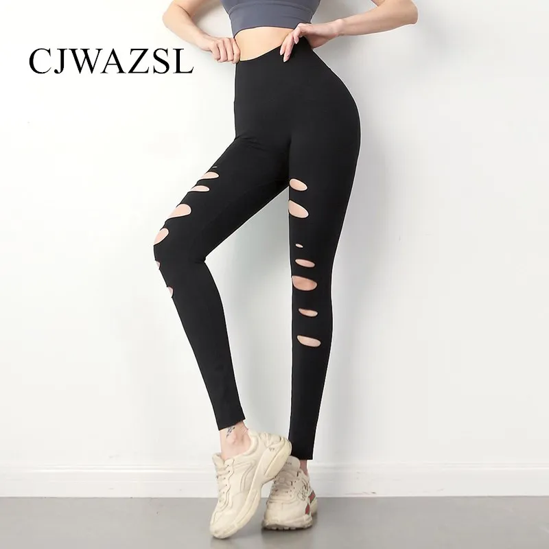 CJWAZSL yoga pants super stretch hollow high waist seamless leggings women's fitness leggings yoga pants fitness sports tights j