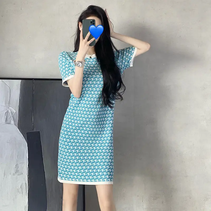 

Spring Autumn Brand Knitted Sweater Dress Women Slim Elastic Mid-Length Above Knee Midi Dresses Female Sexy Cotton Casual Dress