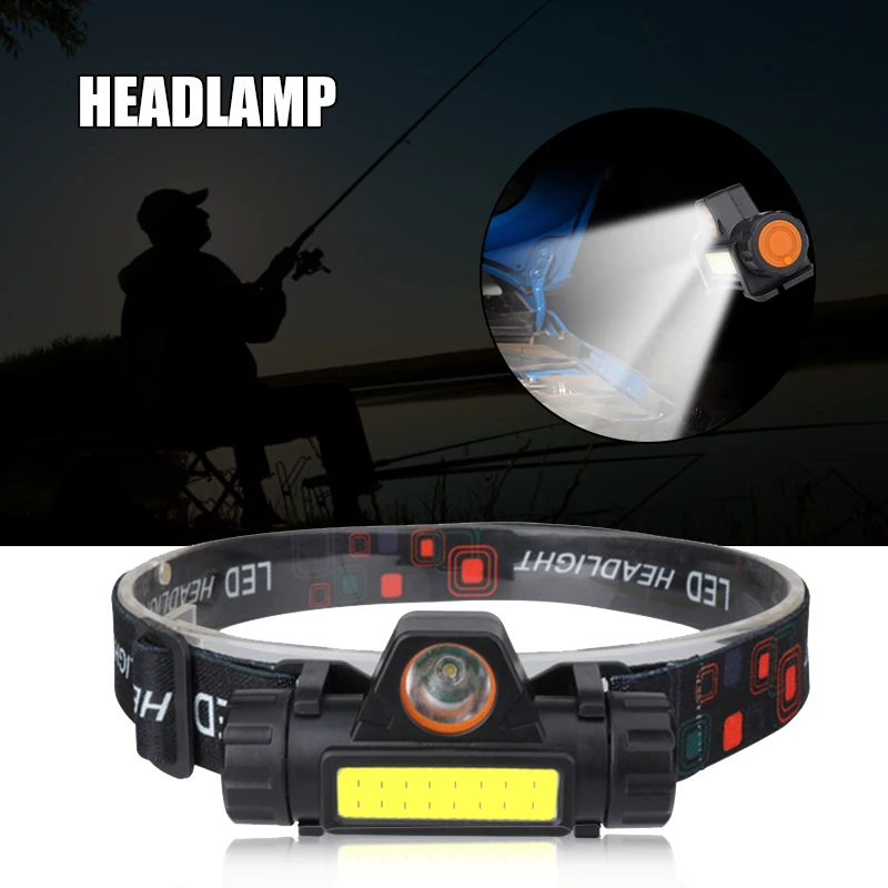 

Налобный фонарик супер яркий, легкий Водонепроницаемый головная лампа для кемпинга Пеший туризм для бега на открытом воздухе USB Перезаряжа...
