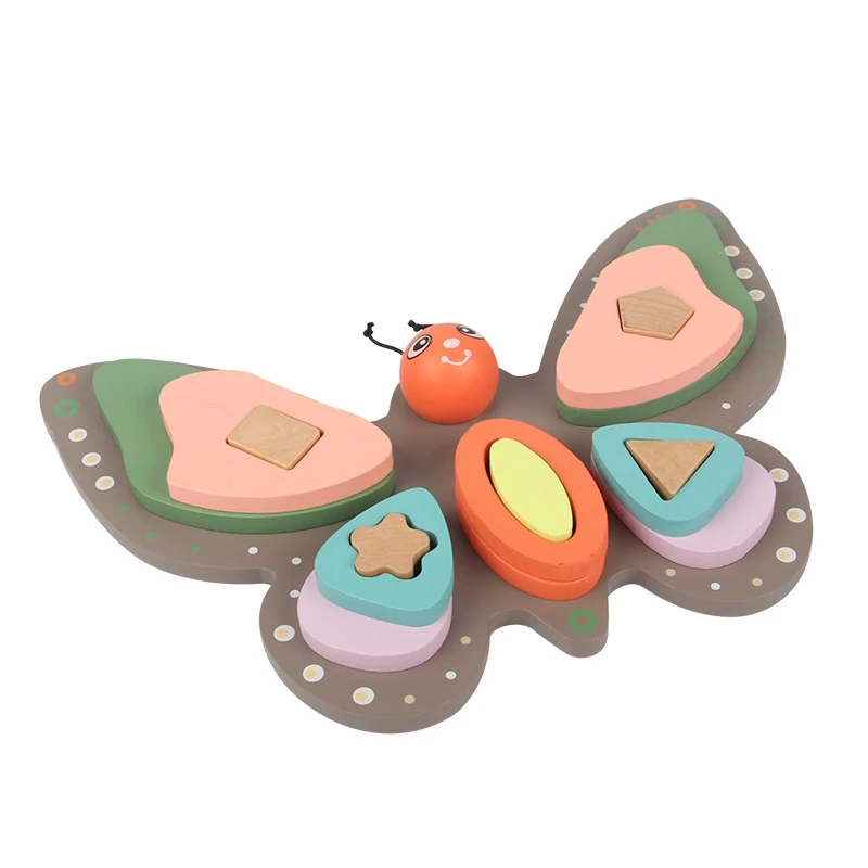 

Butterfly Gear Game Wooden Toy for Toddlers Educational Sorting Matching Game Learn Colours and Shapes