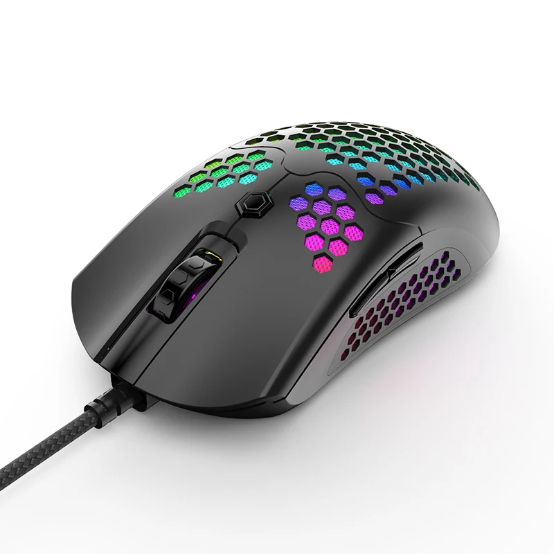 Игровая компьютерная мышь LEORY проводная с полым отверстием и 6 клавишами игровая