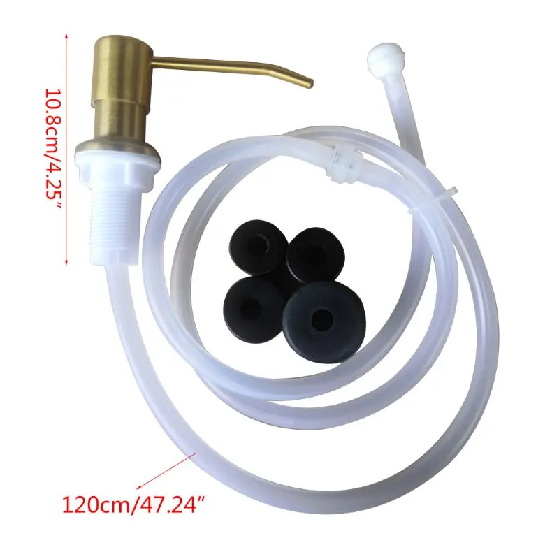 

1Set Stainless Steel Liquid Soap Dispenser Built-in Lotion Pump Extension Tube for Home Bathroom Kitchen Sink Use Supplies