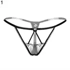 Женские кружевные стринги, ажурные эластичные трусики с цветочным принтом, прозрачное Сетчатое нижнее белье