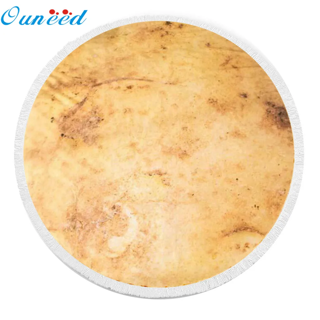 Ouneed пляжное полотенце с принтом печенья пиццы круглые пляжные полотенца