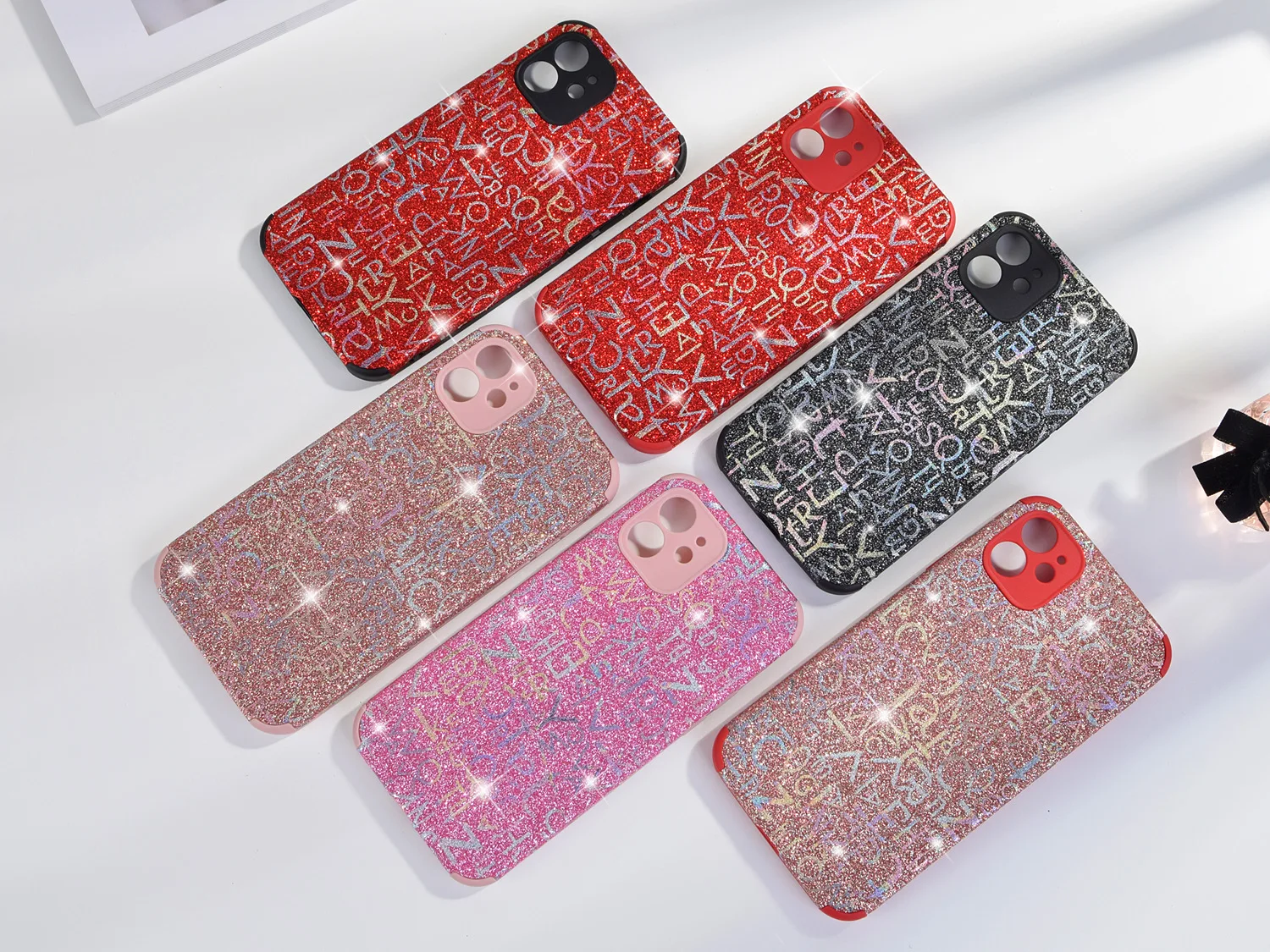 

Luxury Glitter Phone Case For iPhone 12 11 Pro Max Mini X Xr Xs Max Cases Candy Color Leather Cover For iPhone 7 8 Plus SE 2020