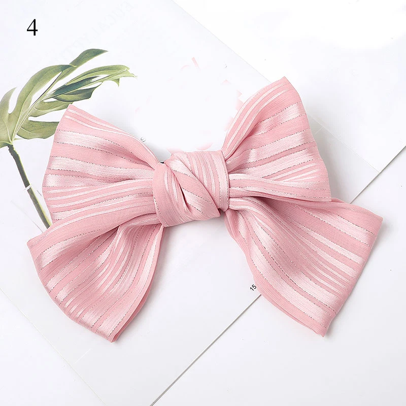 Модный большой бант для волос с бабочкой девочек 3 слоя сатина заколки Женский