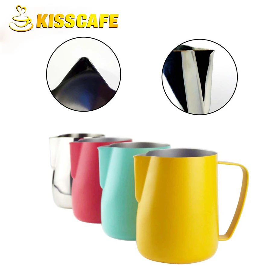 Цветной кувшин для взбивания пенки из нержавеющей стали чашка с цветком эспрессо