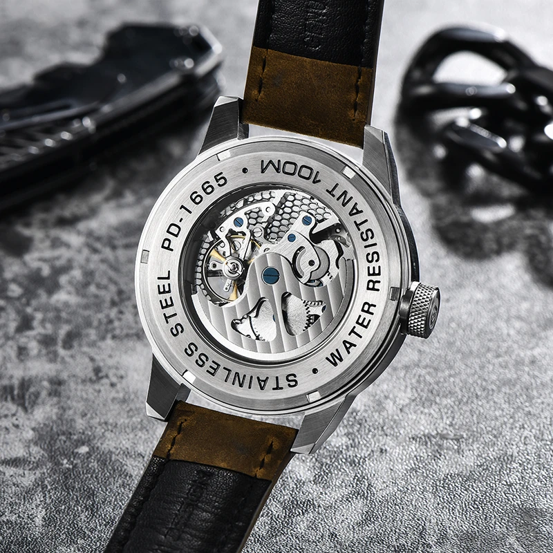 

PAGANI DESIGN New Mechanical Men's Watch Tourbillon Automatic Hollow Men Clock 100M Waterproof Luxury Genuine Leather Wristwatch