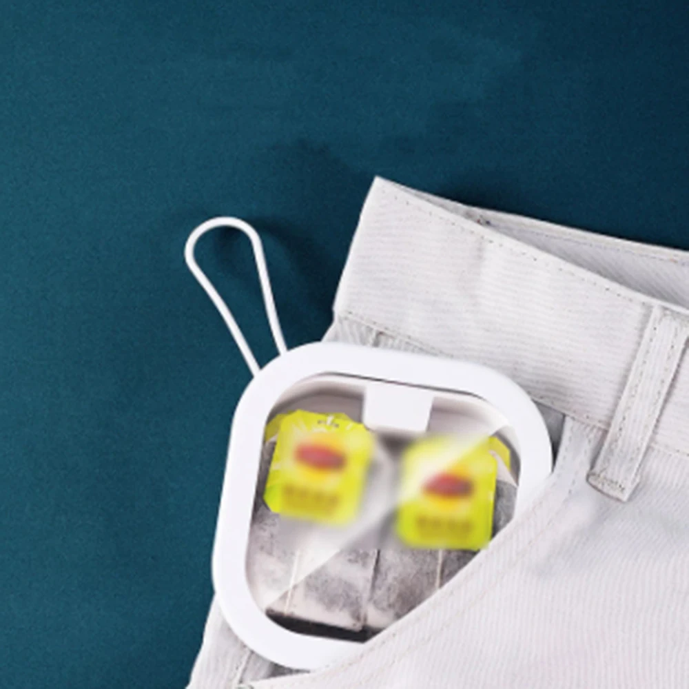 

Storage Box Pocket Organizer Travel case with Tether Candy Hairpin Cotton Swab Tea Pill Travel Storage Bag Hidden Push Switch