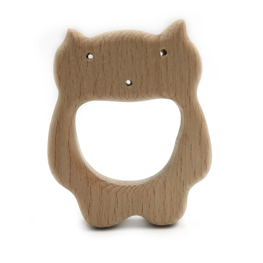 3 unids/set beb&eacute; dentici&oacute;n juguetes libres de bisfenol A de madera de haya de suavizado mordedor de madera para los dientes reci&eacute;n nacido Nusring accesorios para el cuidado-4