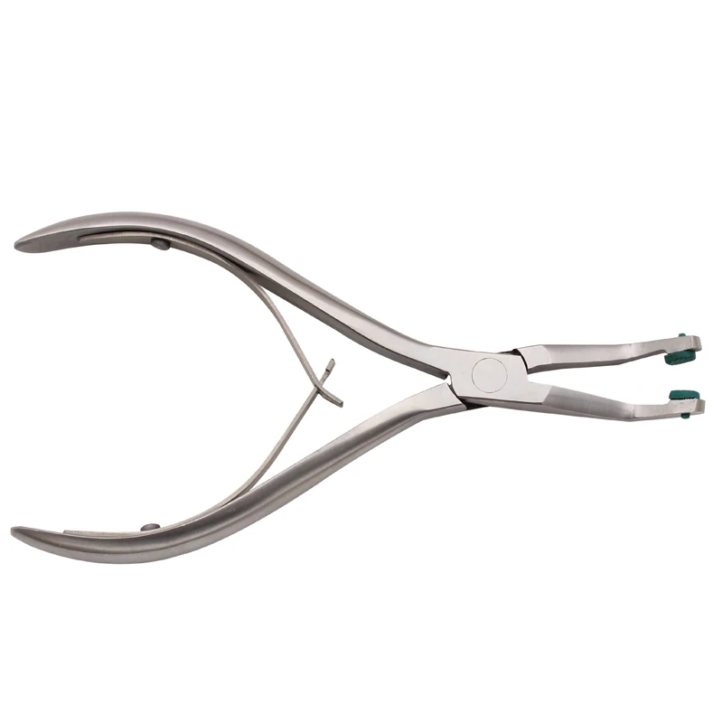 Dental Stainless Steel Crown Plier Remover with Green Rubber Tipped Durable Dentistry Dental Tools