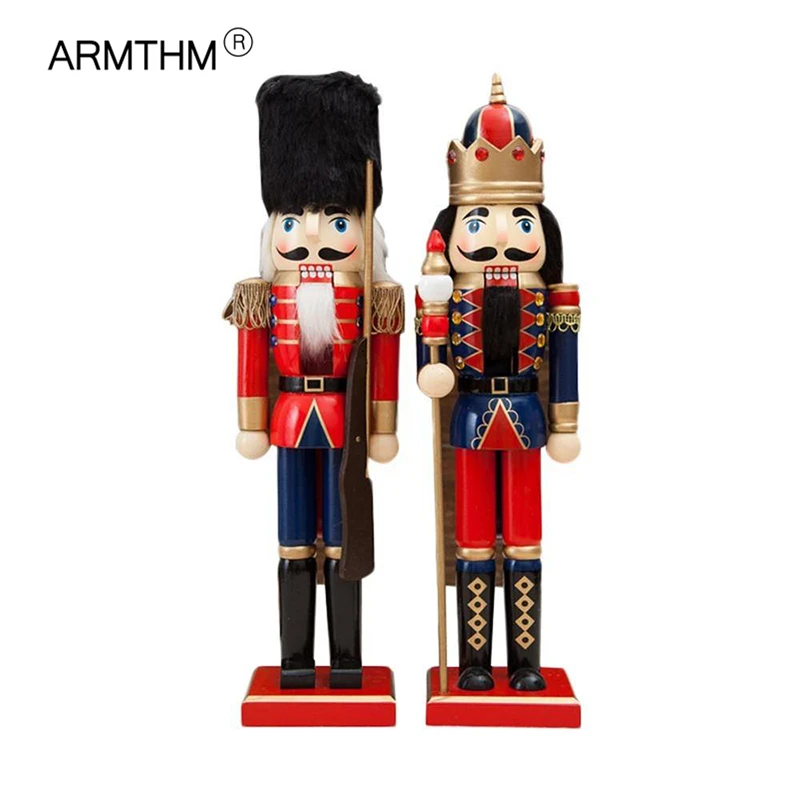 

38 см рождественские украшения деревянные гайковры кукла солдат миниатюрные фигурки декоративные игрушки Новогодние украшения для дома ма...