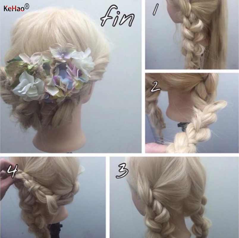 100% Высокотемпературная синтетическая длинная белая голова манекена для