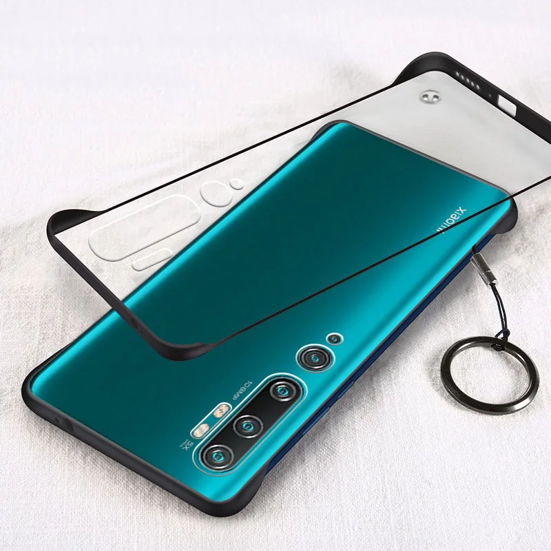 Чехол для Xiaomi Mi Note 10 полупрозрачная матовая жесткая задняя крышка без рамки Pro Note10
