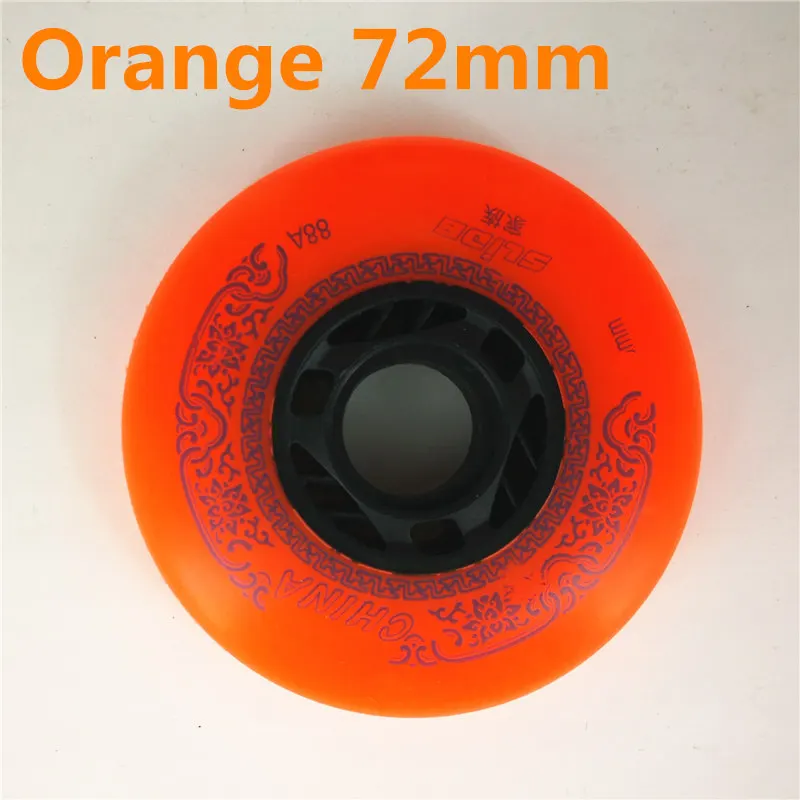 72mm Orange 4 шт./партия 88A скользящие роликовые коньки колеса для Ролики SEBA hv High WFSC KSJ для Powerslide для RB раздвижные тормозные Дрифт колеса - Цвет: 72mm Orange