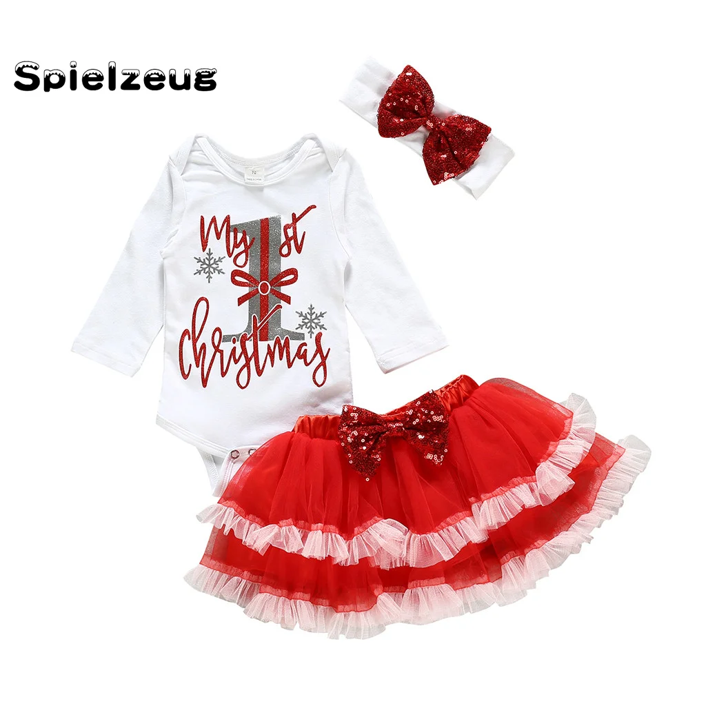 Комплект одежды для новорожденных девочек с длинным рукавом Рождественский