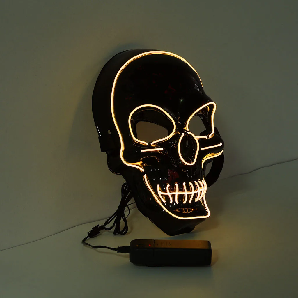 Маска на Хэллоуин меняющая цвет светящаяся маска светодиодная подсветка