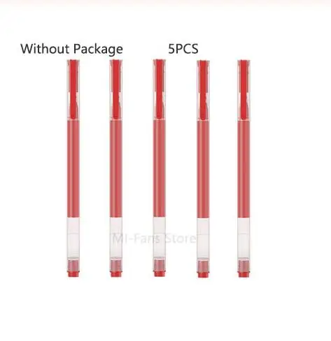 5pcs red Xiaomi Mijia супер прочный пишущий знак ручка 0,5 мм пуля ручка черная ручка подписывающие ручки гладкая швейцарская заправка MiKuni японские чернила - Цвет: 5pcs red