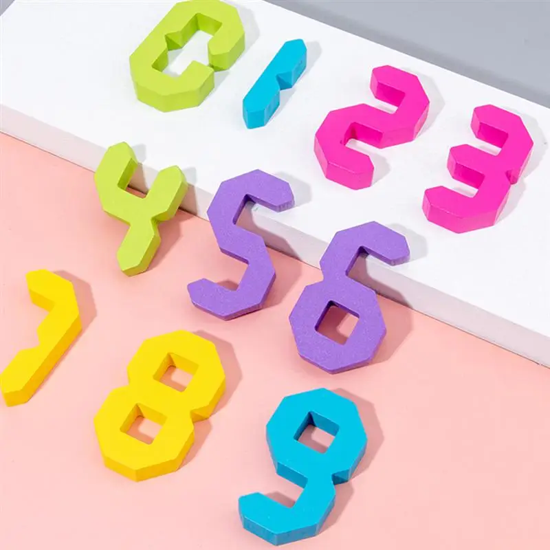

1 Set of Number Matching Toy Educational Kid Puzzle Blocks Recognitive Plaything