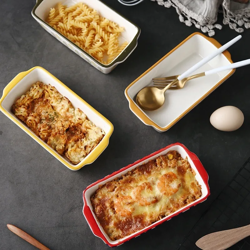 Домашняя столовая тарелка керамическая духовка сыр запеченная миска для риса