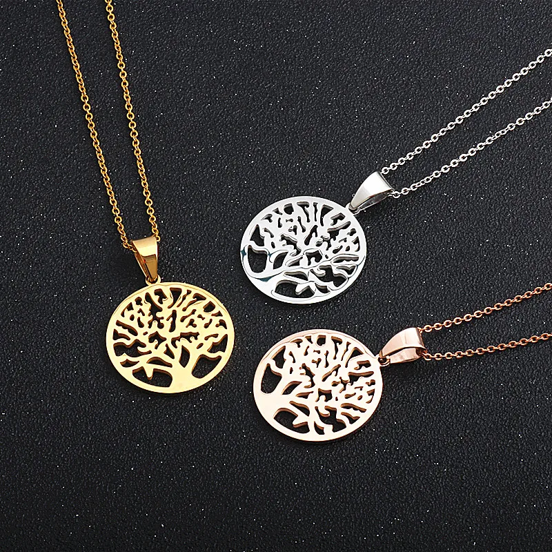 Женское Ожерелье из нержавеющей стали с кулоном Древо жизни|Подвески| |