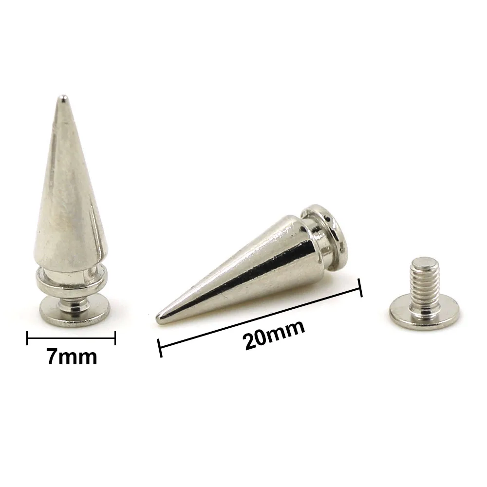 100 шт. золотые и серебряные конусные винтовой шип заклепки металлические