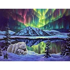 Набор для алмазной вышивки сделай сам, картина 5D с изображением медведя Антарктического, квадратнойкруглой формы, мозаика, наклейки на стену