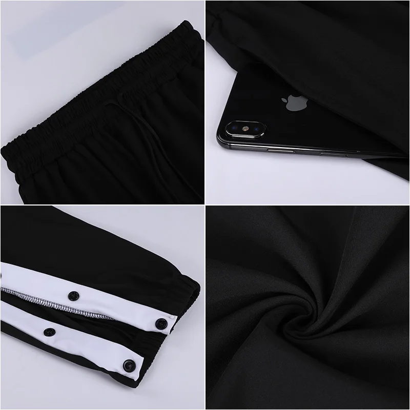 

Summer comfortable Men Running Pants basketball bottom Button Training Trousers Jogging Fitness Gym loose Streetwears Sport