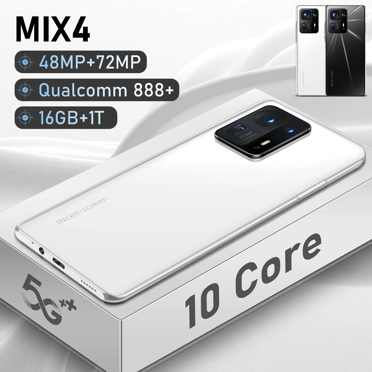 Tel&eacute;fono Inteligente 4G, versi&oacute;n Global, 4 5G, Qualcomm, 888 + 7,3 pulgadas, Android OS 12, 7300mAh, 16GB, 1T, desbloqueado-5