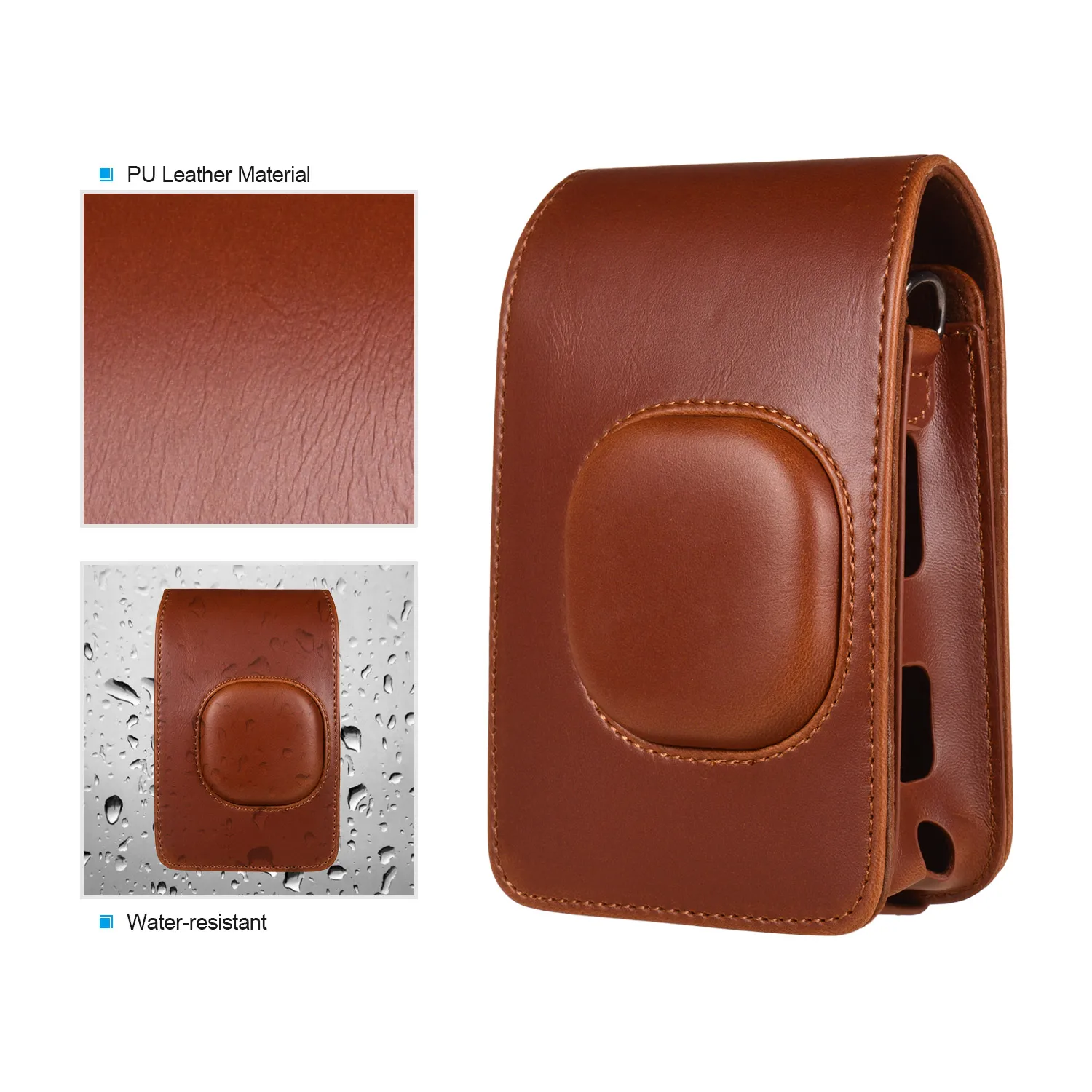 Компактный чехол для мгновенной камеры из искусственной кожи с плечевым ремнем