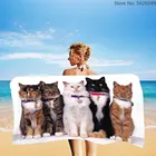 Пляжное полотенце с черным котенком, полотенце для мытья лица, банное полотенце в ванную комнату с милыми животными, кошками, рождественский подарок для детей, полотенце, быстросохнущее полотенце для рук